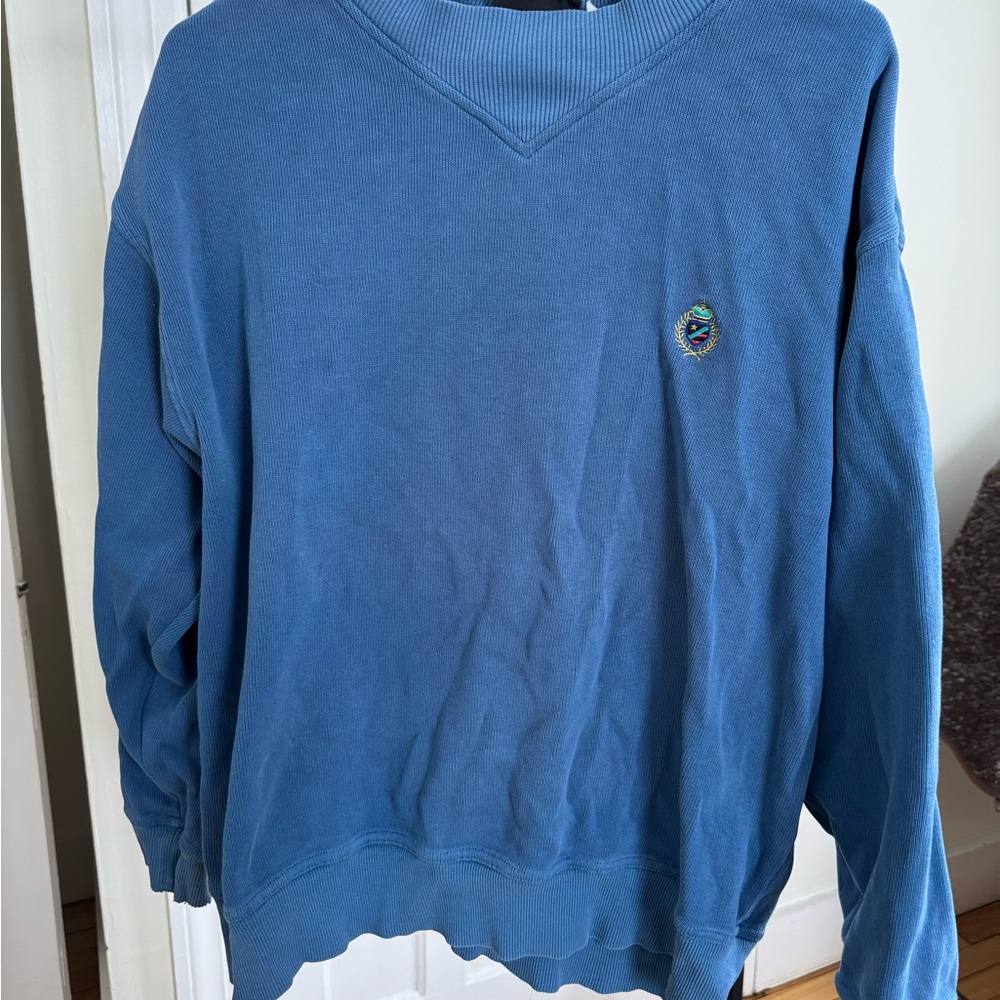 Blue V-Neck Sweater with Relaxed Fit